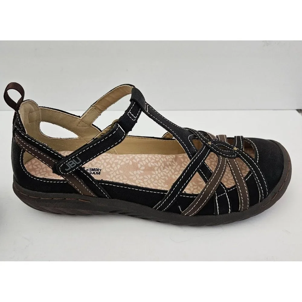 Mary Jane Women's Black & Brown Closed-Toe Sandals - Casual Everyday